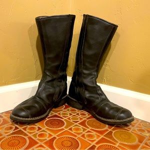 Vintage Black Styl Martin Motorcycle Boots